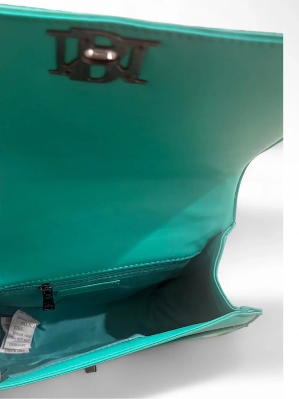 Badgley Mischka Turquoise Quilted Chain Shoulder Bag